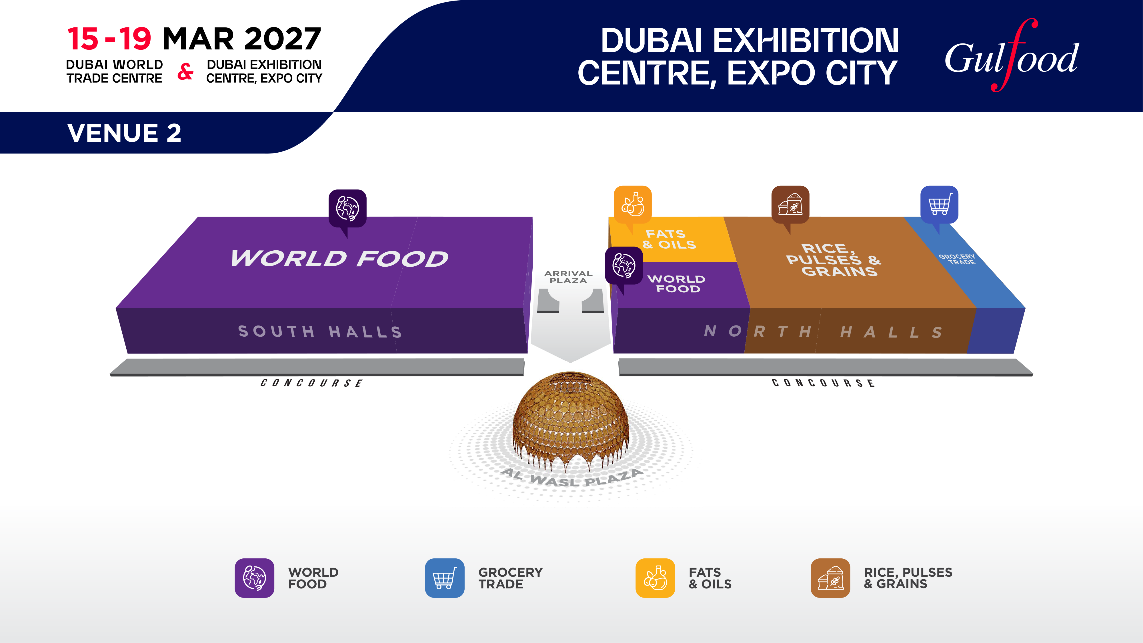 Gulfood 2027 venue map — Venue 2 — Expo City Dubai